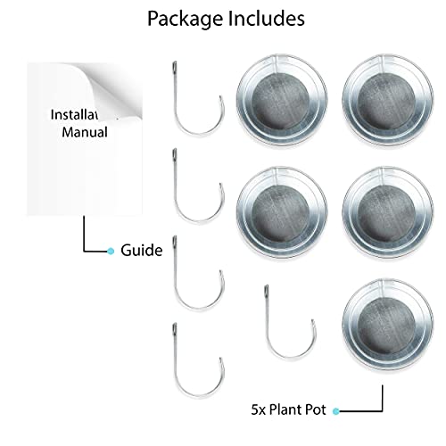 Brightmaison Lily Hanging Planter For Balcony & Garden Decor, Galvanized Plant Pots - Succulent Pots Set Of 5, Silver #TOP6