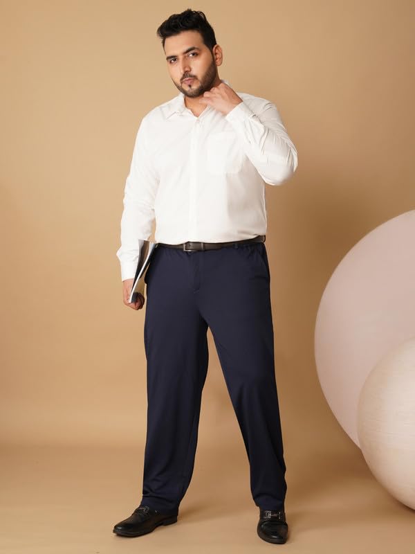 Image of OOMPH! Luxury Lycra Stretchable Formal Pants for Men | Stylish Slim Fit Men's Wear Trousers for Office or Party | Mens Fashion Dress Trouser Pant