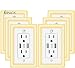 USB Wall outlet, 15A Duplex Receptacle with Dual USB ports (5V/4.2A) and Dusk-to-Dawn Sensor Night Light, ETL Certified, 6 Pack