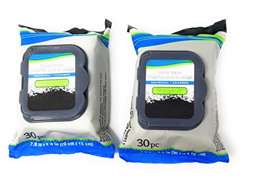 Charcoal Detoxifying and Cleansing Facial Wipes - 30 PC (Pack of 2)