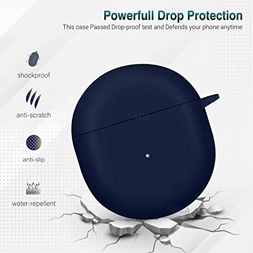 Image of KACA Protective Shockproof Silicone Cover Case with Buckle Compatible with OnePlus Buds (Midnight Blue)