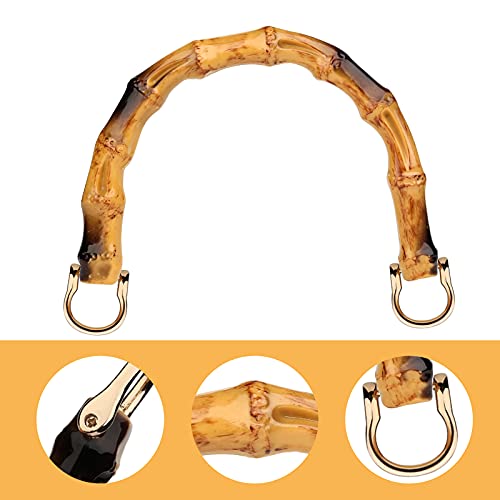 2 Pezzi Manici Bamboo per Borse,Manico Borsa