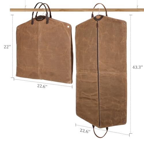 Polare Original POLARE GARMENT BAG 43 Inch Waxed Canvas Full Grain Leather Trim Garment Bag thumb #1