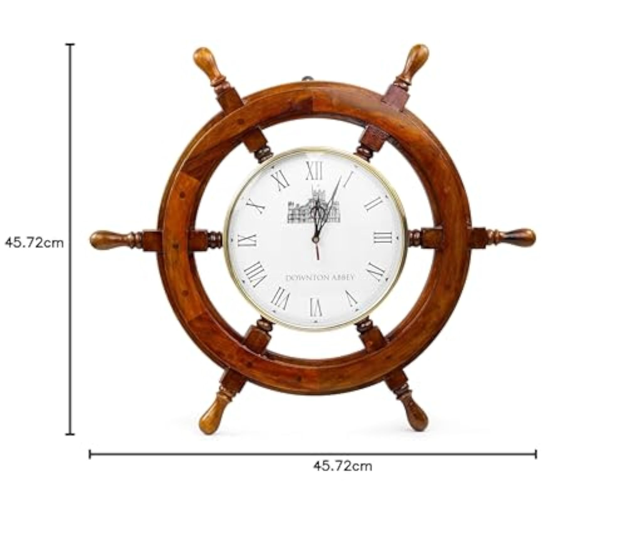 Nautical Premium Wood Ship Wheel Wall Clock