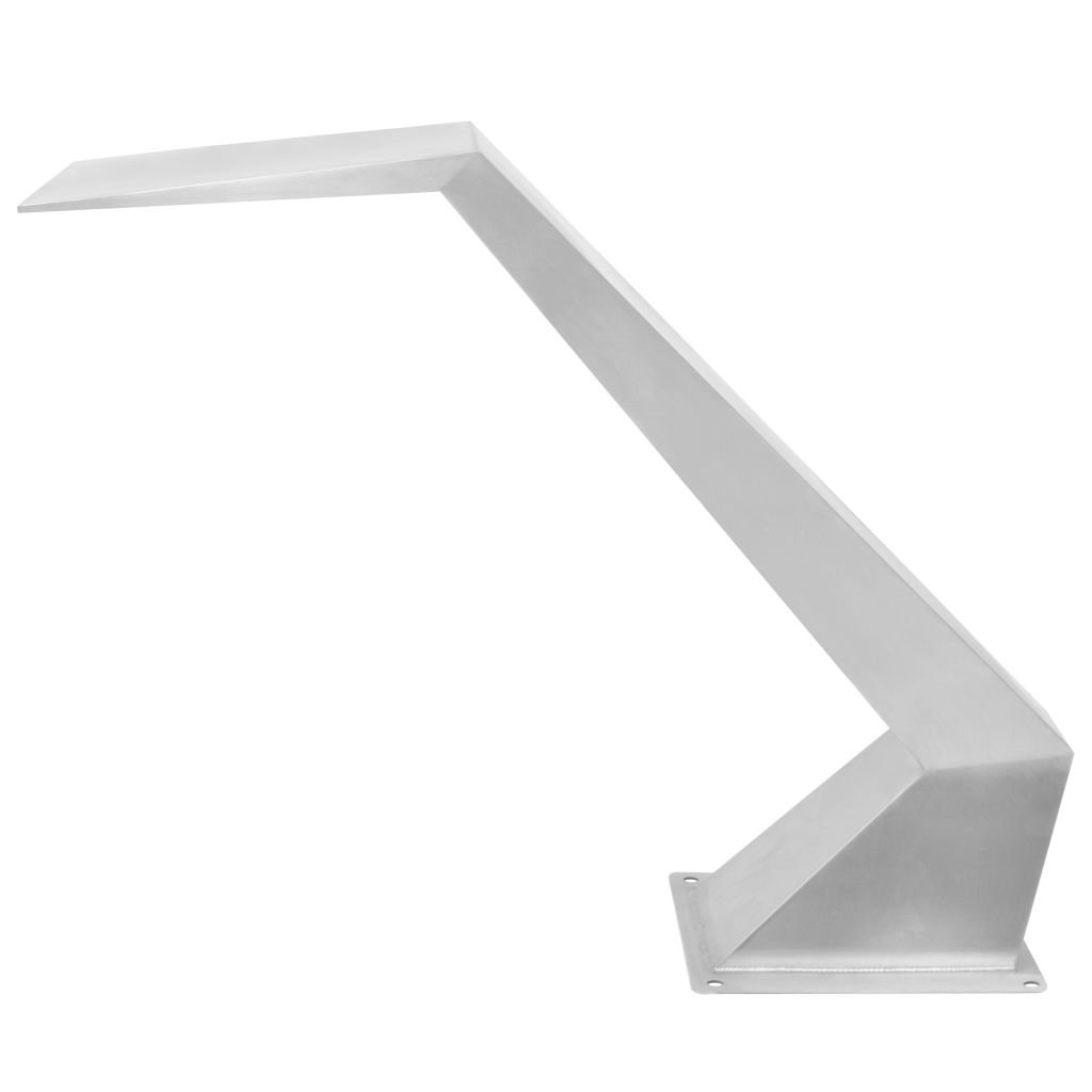 IKAYAA Fuente Cascada para Piscina Fuente Jardin Acero Inoxidable, SPA, Fuentes de Piscina o Jardín de Plata, Diseño Curvo, 64 x 30 x 52 cm