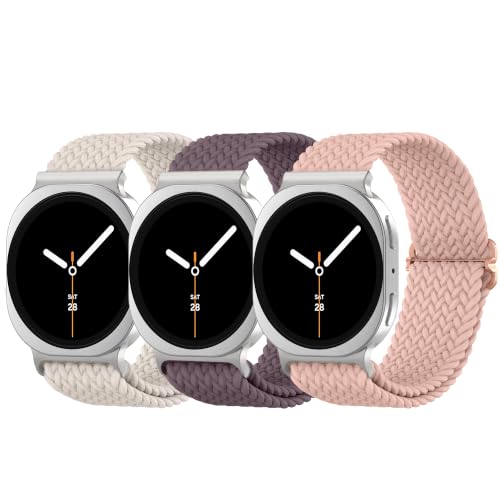 Delidigi Braided Stretchy Strap Compatible with Samsung Galaxy Watch 8 40mm 44mm & Galaxy Watch 8 Classic 46mm No Gap One-Click Elastic Nylon Replacement Band for Men Women