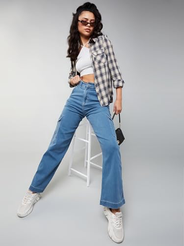 Image of Miss Chase Women's Wide Leg High /Mid Rise Regular Length Jeans
