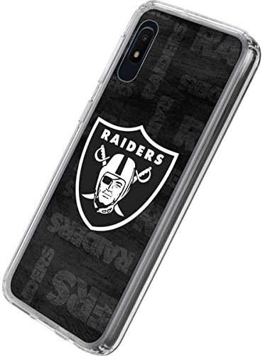 Skinit Clear Phone Case Compatible with Galaxy A10e - Officially Licensed NFL Las Vegas Raiders Black & White Design