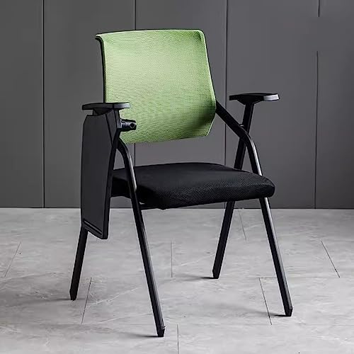 Mesh Office Chair - Green Armchair with Attached Desk & Stacking Functionality
