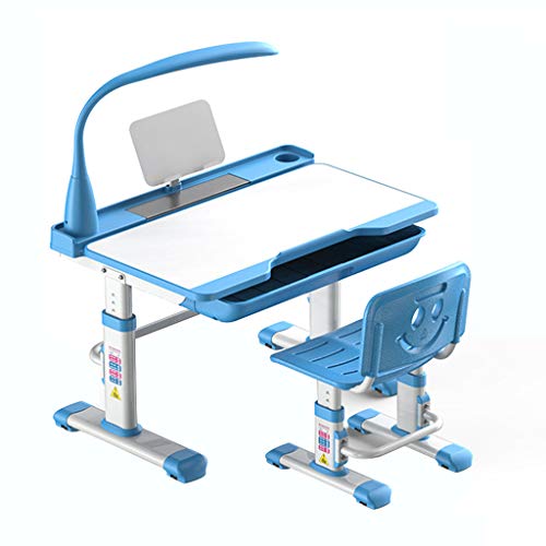 Preisvergleich Produktbild Schreibtische Kinderarbeitsschreibtisch anhebbarer Schreibtischausgangsschüler Stuhlkombination Schülerheimaufgabenschreibtisch Augenschutz-Tischlampe + Arbeitsstuhl