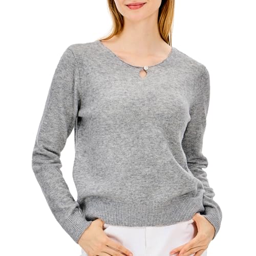 Pullover de lana cuello redondo que abriga sin pesar en invierno