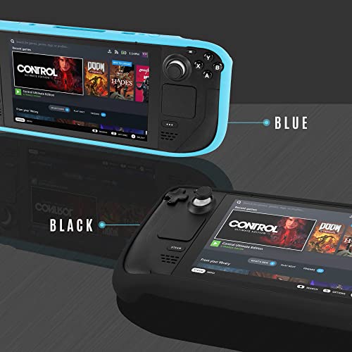 Epessa Funda para Steam Deck, funda suave con accesorios antiarañazos, resistente al desgaste, compatible con Steam Deck, dos colores (negro)