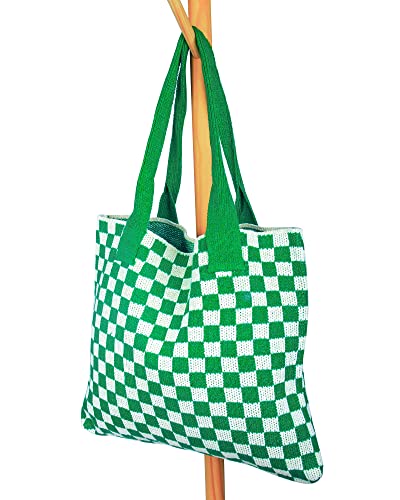 Image of Crochet Tote Bag for Women Large Capacity Shoulder Bag Handbags Knitting Hobo Bag Aesthetic Handmade Weaving