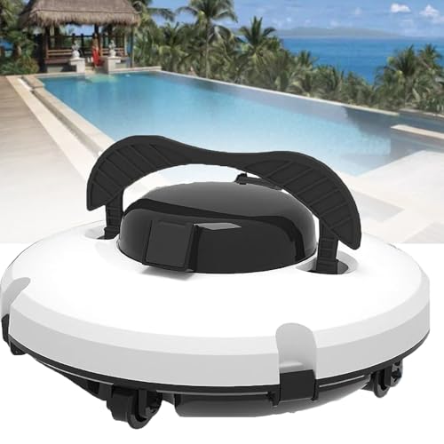 PweKzxt Limpiafondos automático, Robot Limpiador de Piscinas inalámbrico con batería, Aspirador de Piscina,Robot Aspirador de Piscina, Filtro Fino de 180 μm, autoestacionamiento