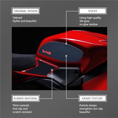 Protector de depósito para Ducati Panigale V4 antideslizante con acabado premium 4
