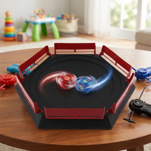 Pista de batalla de peonzas redonda con valla anticaída burst battle top arena infantil 6
