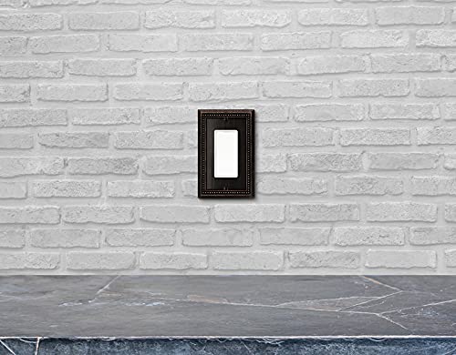 Image of Henne Bery Sunken Pearls Heavy Duty Decorative Wall Plate Switch Plate Outlet Cover (Single Decorator, 2 Pack, Aged Bronze)
