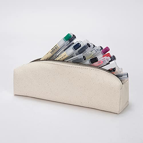 Image of Pencil Case Small Zipper Pen Pouch for School Office Art Supplies Stationery Organizer Bag for Pens Markers(Black /Canvas)
