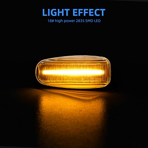 Intermitentes laterales LED compatibles con W202 S202 W210 S210 A208 C208 R170 cristal transparente