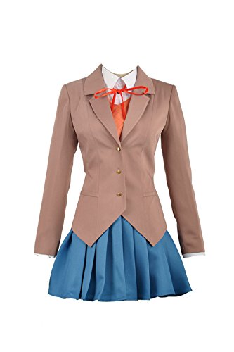 Cosplayfly Literature Club Jacken Sayori Yuri Natsuki Monika Cosplay Costume Custom (Marrón Completo, Small)