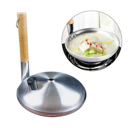 Poêle à omelette ronde en aluminium et son manche en bois robuste - 6