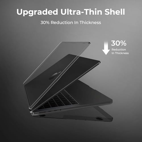 Image of YellowCult Premium Crystal Clear Hard Shell MacBook Cover 14 inch Case Compatible MacBook Pro 2025, 2024, 2023, 2022-21 Model M4 M3 M2 M1 A3112 A3185 A3401 A2918 A2992 A2779 A2442 Black