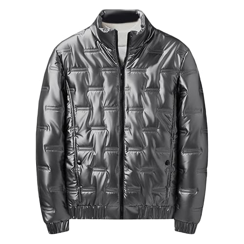 Doudoune d'hiver brillante homme col montant d'excellence veste chaude rembourrée