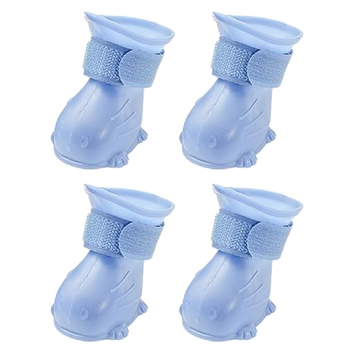 Yardwe 4Pcs Dog Shoes for Rainy Days Non Slip Pet Boots with Fasteners Thickened Comfortable and Durable Puppy Footwear