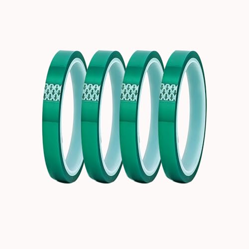 KASHUNUO Heat Tape Adhesive for Sublimation Transfer: Heat Press Tape for Pringtable HTV on Shirt or Cup - High Temperature Resistant Tape for Electronics Assembly 10mm×108ft (4Rolls 10mm 33M)