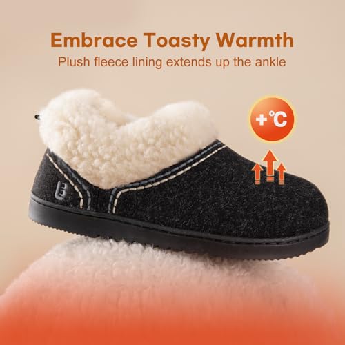 LongBay Women's Cozy Bootie Slippers Memory Foam Warm House Shoes with Fluffy Collar Non-Slip Indoor Outdoor4