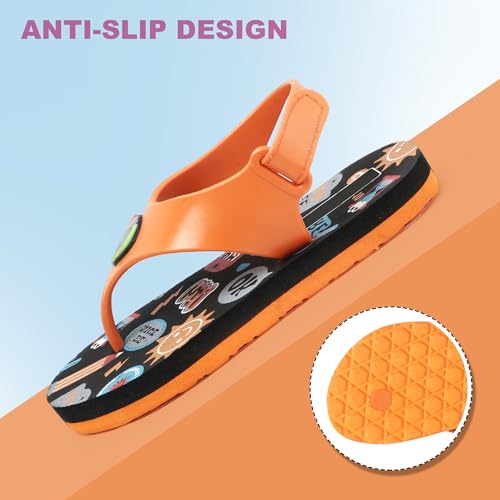 Image of Durable Kids' Flip-Flops with Anti-Slip Sole with joyful print| Comfortable Summer Sandals- perfect outing or daily use & beach days | easy to clean with damp clothes| open toe support