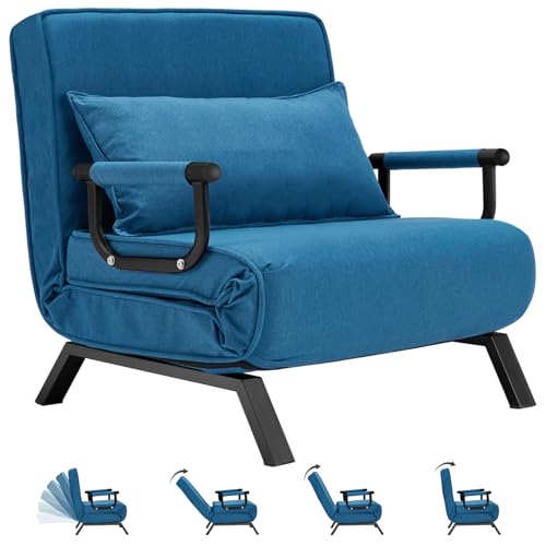 Lista de Sofa Cama Individual Plegable disponible en línea para comprar. 47 Hupmad - Silla de cama convertible, con tres pliegues tapizados con almohada, sofá plegable de ocio con respaldo ajustable de 6 ángulos, cama individual para departamento de...