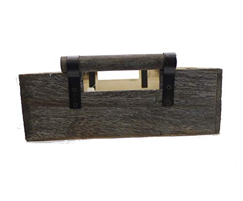 Admired By Nature 13.75 inch Wooden Rustic Décor Serving Tray with Handles Use As Ottoman Tray, Coffee Table Tray, Food Serving Tray (ABN5E109-NTRL) - Image 3