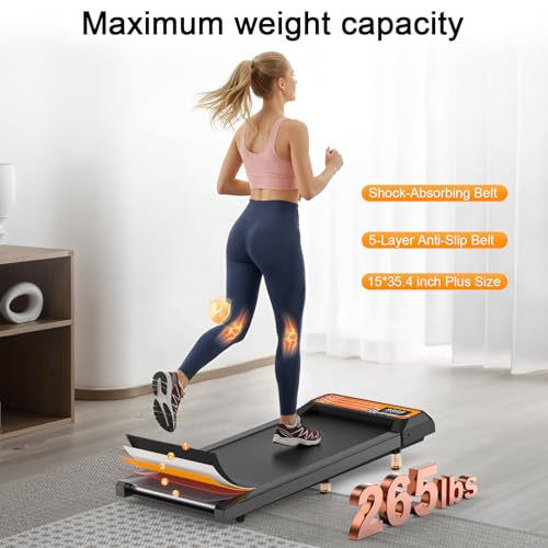 Image of Compact Walking Treadmill Pad with 0-8% Incline | 4-in-1 Treadmill with handle,2.5HP, 270 lbs,Perfect for Running, Walking & Under-Desk Use,Quiet Operation for Home or Office