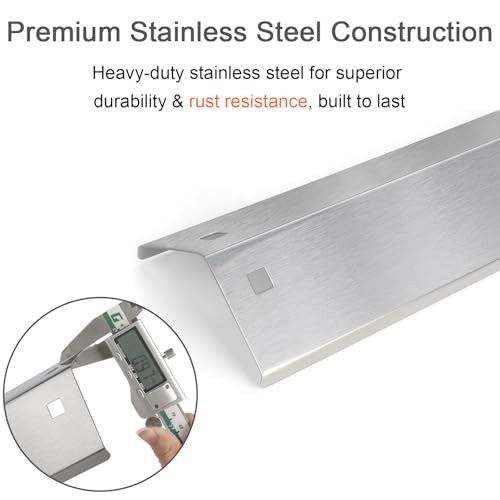 Image of CANDANA Heavy-Duty Stainless Steel Heat Plates Replacement for Char Griller 5050 5650 3001 3008 5072, 18 15 /16 x 3 7 /8 Inch Grill Heat Shields Flame Tamers
