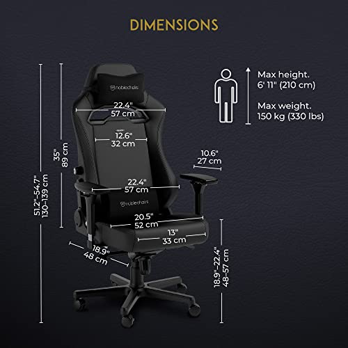 HERO ST - Sedia da gioco e da ufficio con supporto lombare, colore: nero - Sedia gaming - Immagine 1