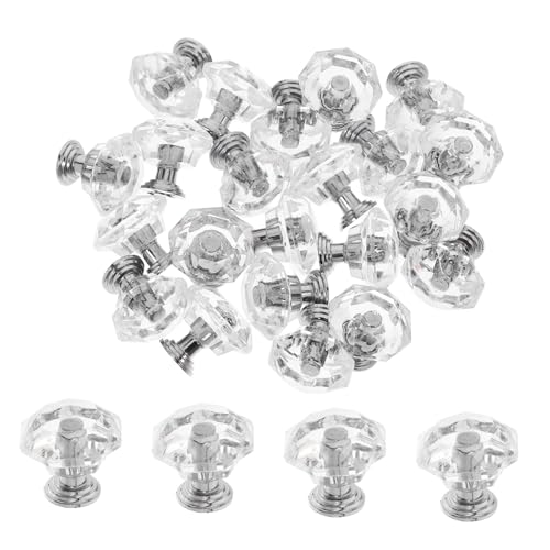HAMPPLIES 26 piezas Tiradores Transparentes Acrílicos para Armarios Manijas Modernas Cómodas y Elegantes para Muebles de Cocina y Dormitorio Pomos Ergonómicos para Puertas