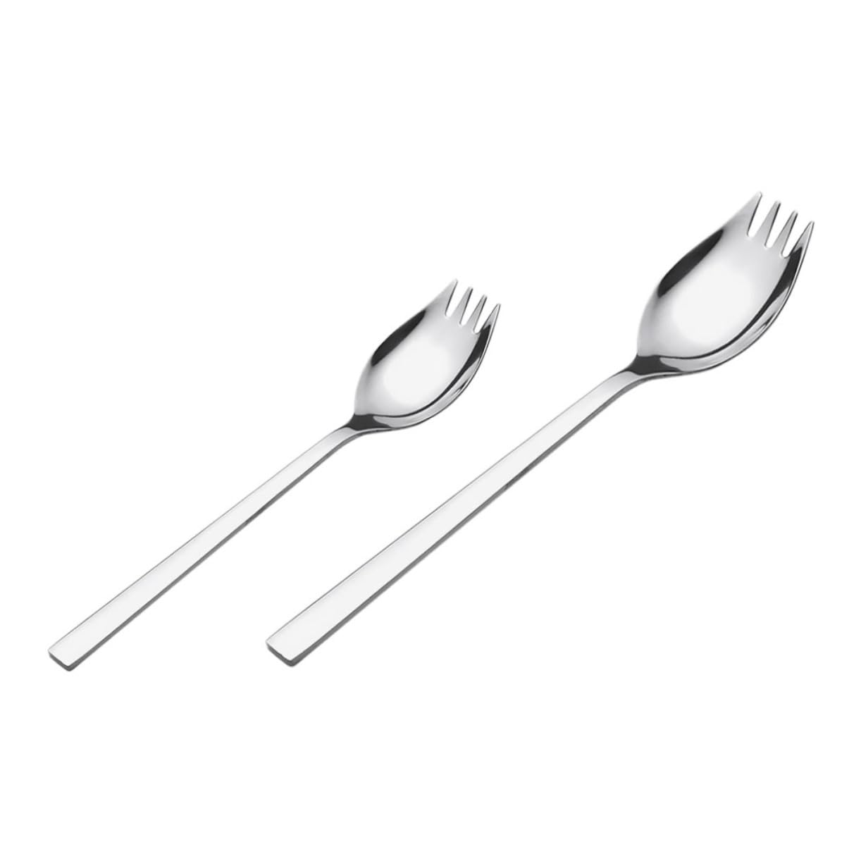 NAMOARLY Fork Spoons Salad Serving Utensils 2pcs Stainless Steel Salad Spoons Dual Use Spork Fork Kitchen Supplies for Family Party