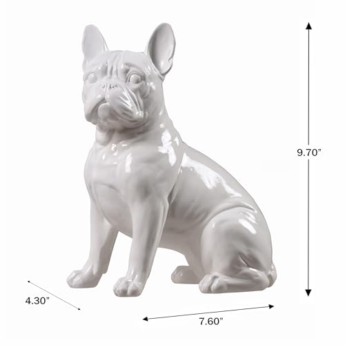 Estatua Bulldog Francés Blanca 25 cm Decoración Interior miniatura 7