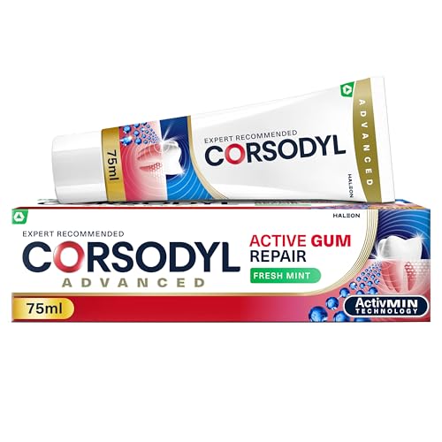 Corsodyl Active Gum Repair Toothpaste for Bleeding Gums, Fresh Mint, 75ml