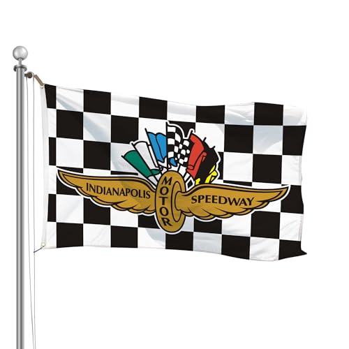 35 FT Indianapolis Motor Speedway Flag Black White Checkere Garage Flags for Bedroom Room Guys College Dorm Wall Poster Banner Tapestry Decor