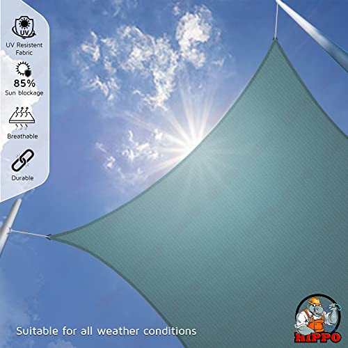 Image of HIPPO Triangle Shade Sail Affordable & Premium 150 GSM Sun Shade UV Block for Outdoor Car Parking Garden (Cool-Blue, 10FTX10FTX10FT)