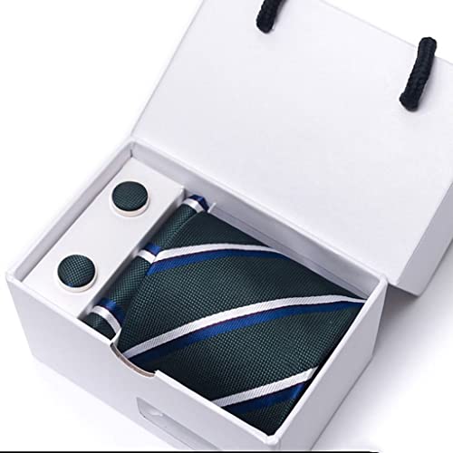 Set de corbata, pañuelo y gemelos de seda para hombre miniatura 1