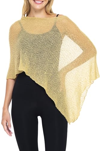 Image of SHU-SHI Womens Sheer Knit Poncho Shrug Lightweight Cover Up One Size Fits Most