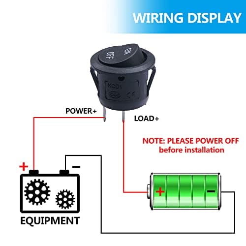Interruptor Basculante con cable SPST ON/OFF 2 pin, 1 Unidad - imagen 6