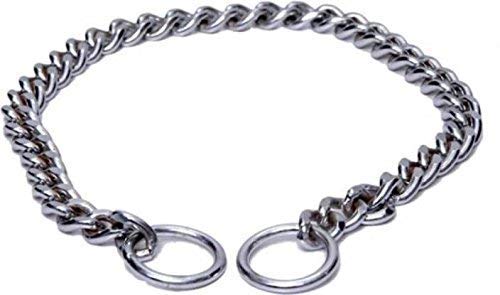 PSK Diamond Cut Chrome Plated Steel Choke Chain for Dogs (Medium) - 27 Inch with 2 Metal End Circles for Dog Tags (B07VNH7FPN) Amazon Price History, Amazon Price Tracker