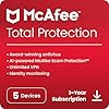 McAfee Total Protection 2025 Ready | 5 Device | Cybersecurity Software Includes Antivirus, Secure VPN, Password Manager, Dark Web Monitoring | Online Code