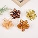Flower Hair Clips for Women, 4 Pcs Neutral Color Hawaiian Flower Hair Claw Clips, Cute Large Hibiscus Hair Claw Decorative Accessories For Thick and Thin Hair