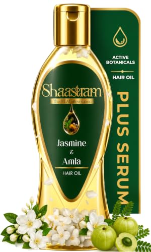 Image of Jasmine & Amla Helps Relieve Stress & Calm the Scalp |Herbal Hair Oil (works like a serum) for Men & Women |With Real Jasmine flowers | Non-Sticky, Lightweight, Fast Absorbing Oil serum - 180ml