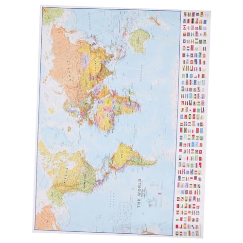 Amosfun Pintura Mural Mapa Del Mundo Decoración Para Sala De Estar Sin Marco Cuadro Colgante Para Decorar Paredes Salas